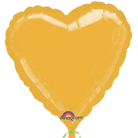 LOFTUS INTERNATIONAL 18 in. Metallic Gold Heart Balloon, 5PK A1-0585
